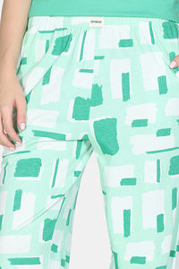 Zivame 2 Mile Fashion Knit Cotton Loungewear Set - Brook Green — thumbnail 7